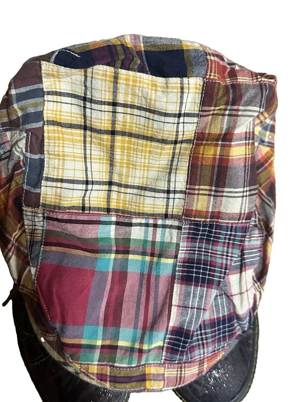 Y2K 2000’s J Crew Madras Patchwork Plaid News Boy Hat L/XL NWT